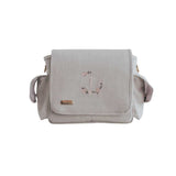 Bolsa Maternidade de Ombro Linho cru com Rose | Coleção Elegance