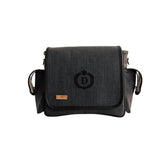 Bolsa Maternidade de Ombro Personalizada Linho Preto — Coleção Clássicos