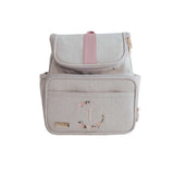 Mochila Maternidade Personalizada Linho cru com Rose | Coleção Elegance