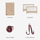 Bolsa Lyra Maternidade Personalizada Bordô