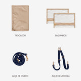 Bolsa Lyra Maternidade Personalizada Azul Marinho