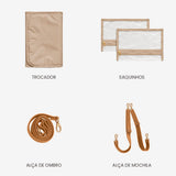 Bolsa Maternidade Lyra Caramelo — Coleção Clássicos
