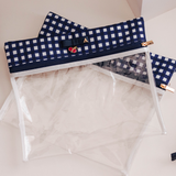 Kit Saquinhos Maternidade Vichy Azul Marinho | Coleção Cerena