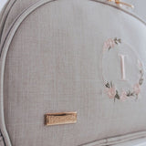 Bolsa Maternidade personalizada Linho cru com Rose | Coleção Elegance