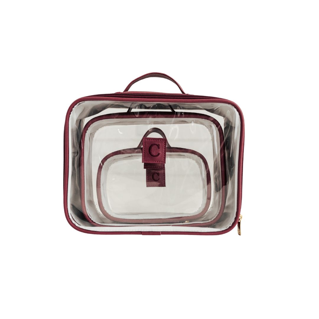 Kit Cristal Organizador Maternidade Bordô — Coleção Clássicos