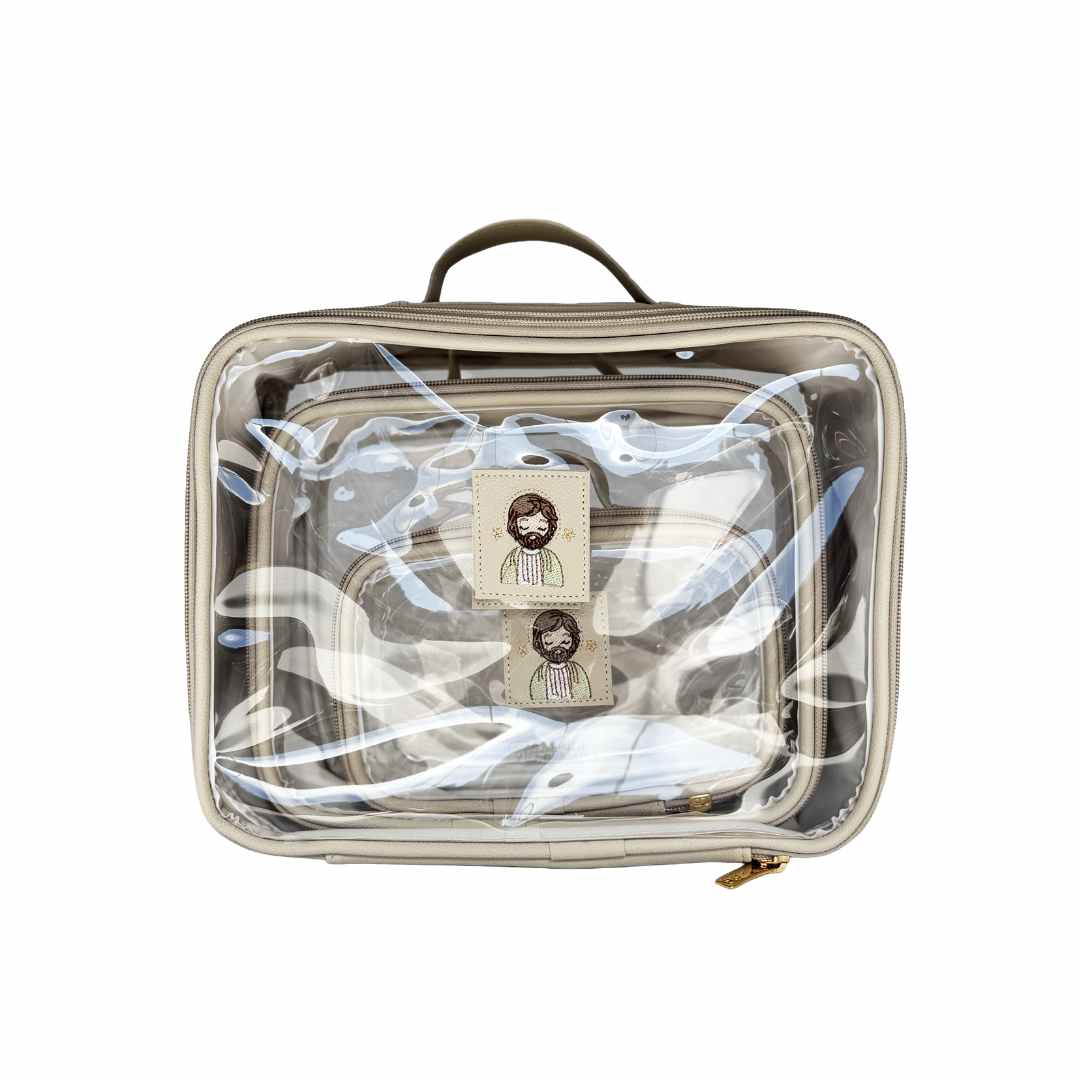 Kit Cristal Organizador Maternidade Marfim — Bordado de São José