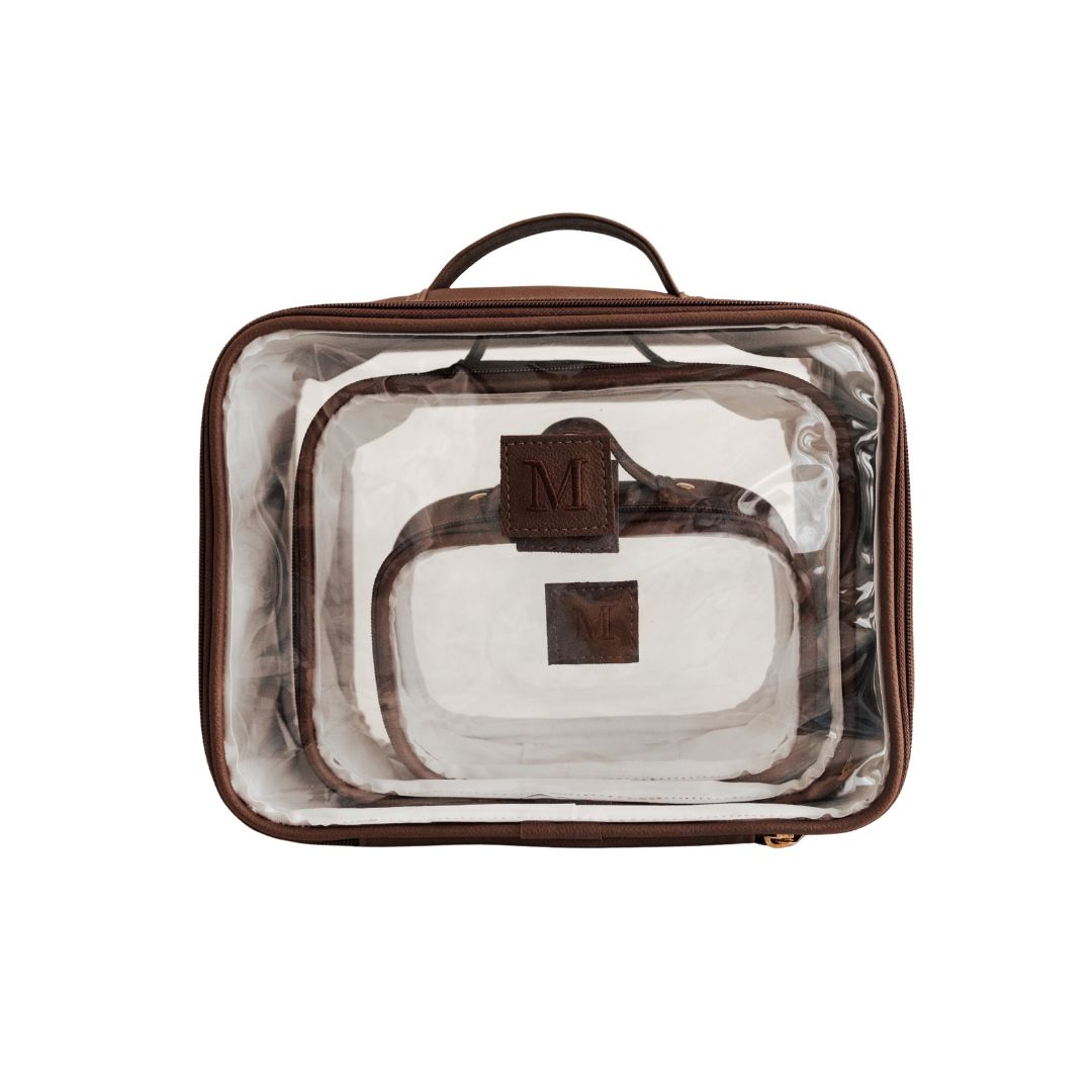 Kit Cristal Organizador Maternidade Marrom — Coleção Clássicos