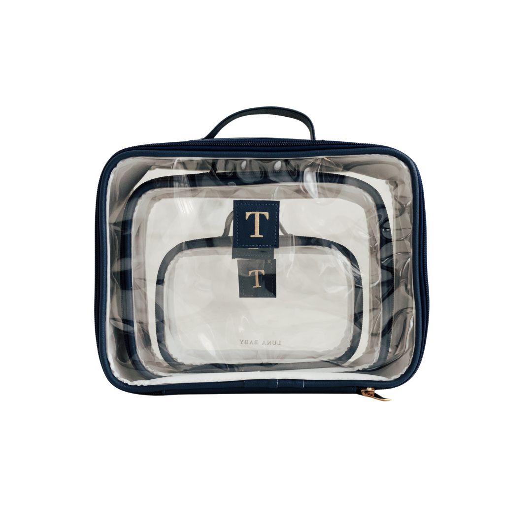 Kit Cristal Organizador Maternidade Azul Marinho — Coleção Clássicos
