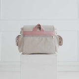 Bolsa Maternidade de Ombro Linho cru com Rose | Coleção Elegance
