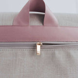 Bolsa Maternidade de Ombro Linho cru com Rose | Coleção Elegance
