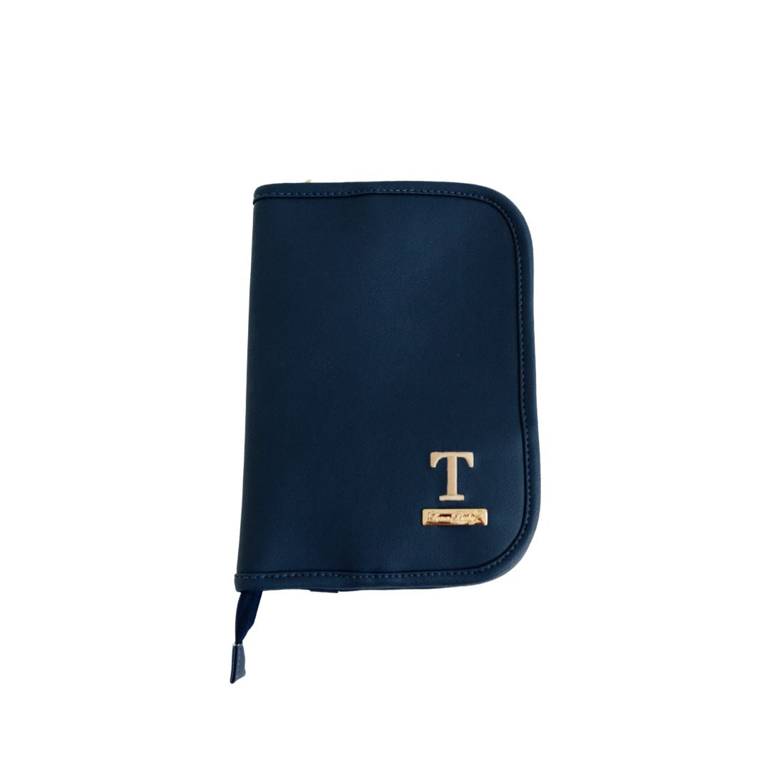 Porta Cartão de Vacinas Personalizado Azul Marinho — Coleção Clássicos