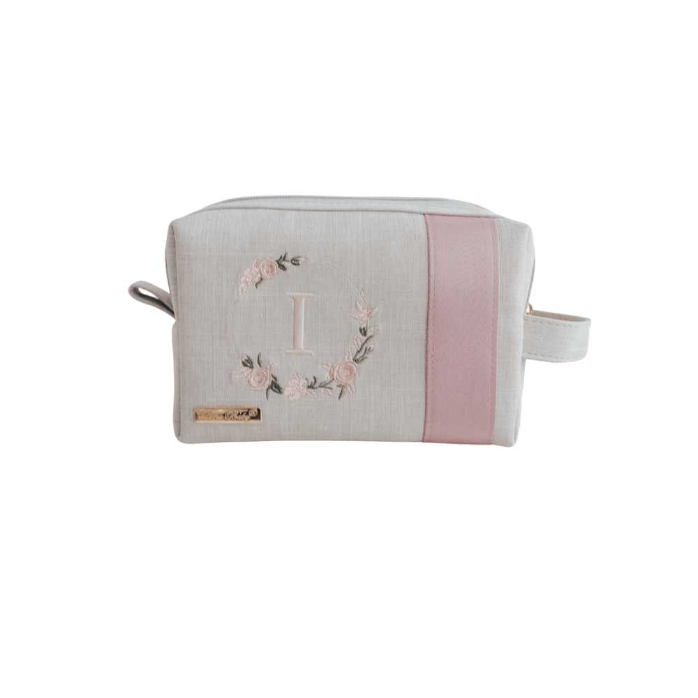 Necessarie Personalizada Linho cru com Rose | Coleção Elegance