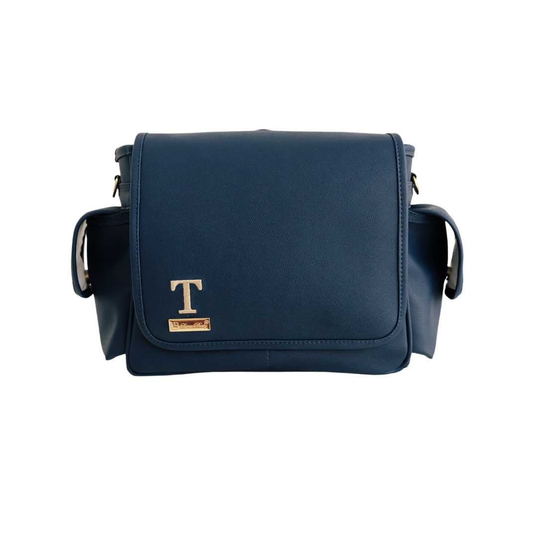 Bolsa de Ombro Maternidade Personalizada Azul Marinho — Coleção Clássicos