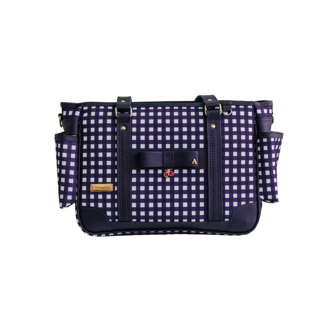 Bolsa Maternidade Mini Lumy Vichy Azul Marinho | Coleção Cerena