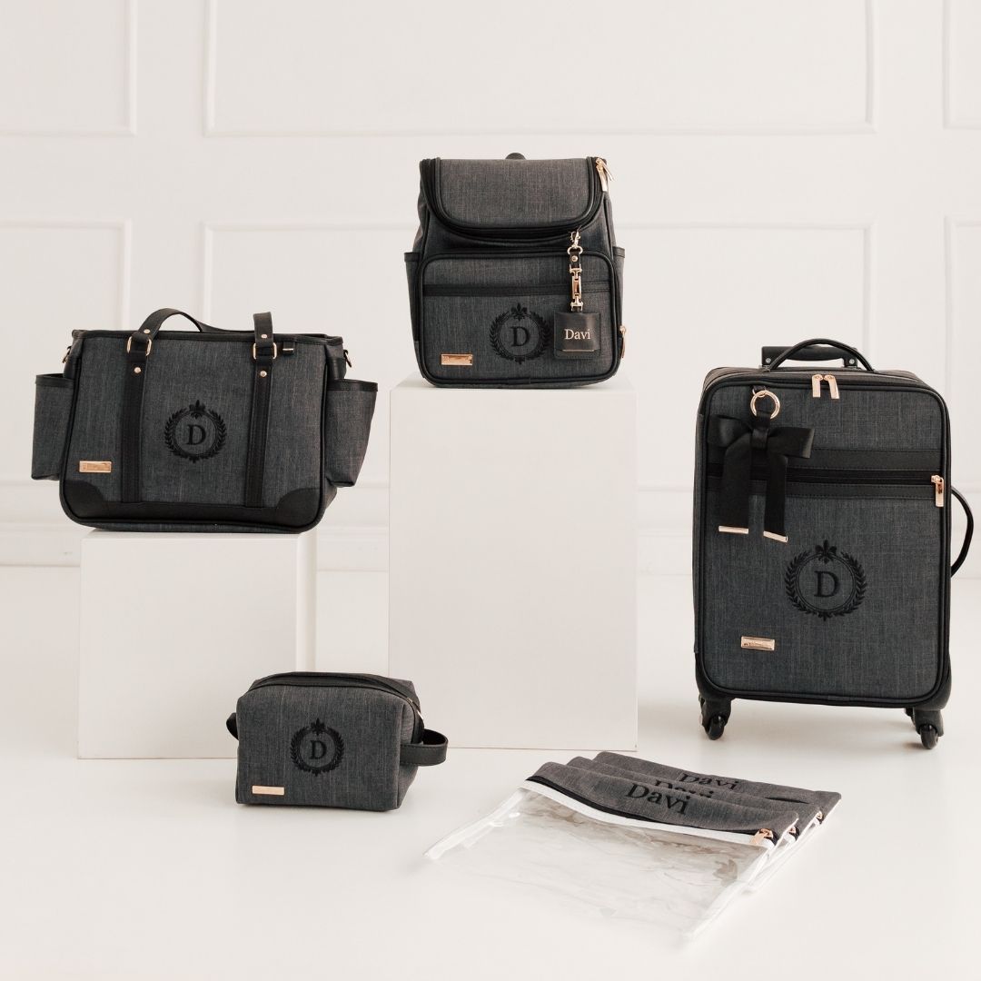 Kit Maternidade Personalizado Linho Preto — Coleção Clássicos