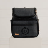 Mochila Maternidade Personalizada Linho Preto - Coleção Clássicos