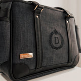 Bolsa Maternidade Mini Lumy Personalizada Linho Preto | Coleção Clássica