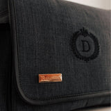 Bolsa Maternidade de Ombro Personalizada Linho Preto — Coleção Clássicos