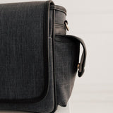 Bolsa Maternidade de Ombro Personalizada Linho Preto — Coleção Clássicos