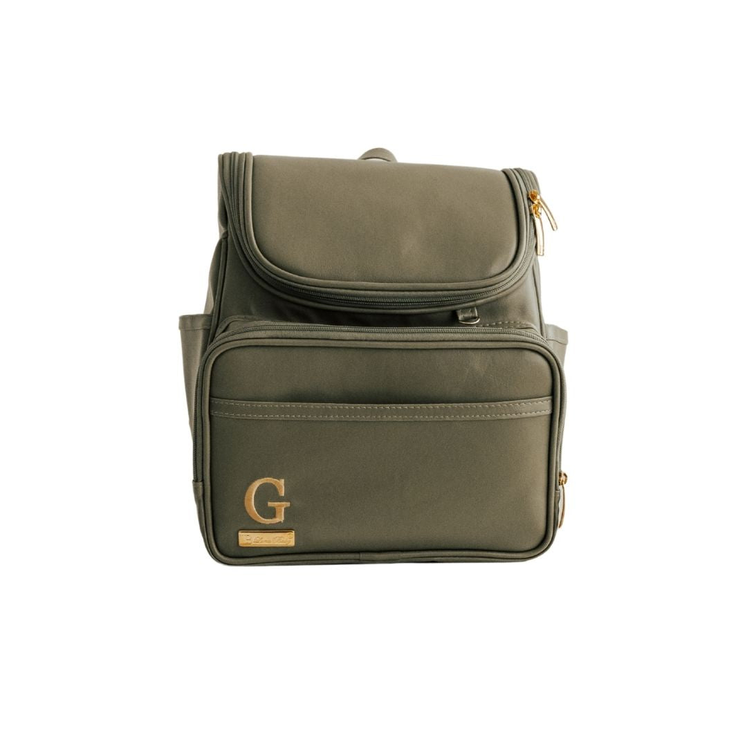 Mochila Maternidade Personalizada Verde Oliva — Coleção Clássicos