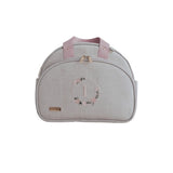 Bolsa Maternidade personalizada Linho cru com Rose | Coleção Elegance