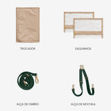 Bolsa Maternidade Lyra Personalizada Verde Profundo — Coleção Clássicos