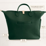Bolsa Maternidade Lyra Personalizada Verde Profundo — Coleção Clássicos